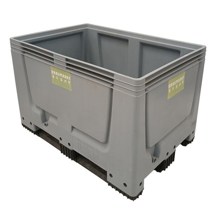 Palletbox Bigbox 1200x800x790 mm HD-PE gesloten grijs, Articles professionnels, Aménagement de Bureau & Magasin | Entrepôt, Rayonnage & Stockage