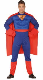Superheld Kostuum Blauw Rood, Verzenden, Nieuw