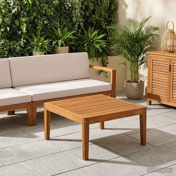 vidaXL Tuin Tafel Massief Acacia Hout Naturel 60 x 60 x 30, Verzenden, Nieuw
