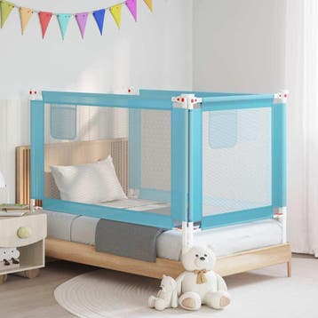 vidaXL Bedhekje peuter 140x25 cm stof blauw, Verzenden
