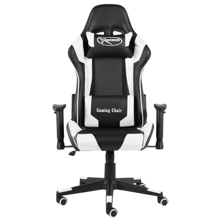 vidaXL Gamestoel draaibaar PVC wit, Huis en Inrichting, Stoelen, Nieuw, Verzenden