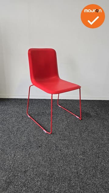 Lensvelt vergaderstoel - rood kunststof, Vergader- of Presentatieruimte, Ophalen of Verzenden, Gebruikt, Stoel