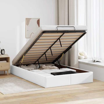 vidaXL Bedframe zonder matras 120x200 cm kunstleer wit, Verzenden