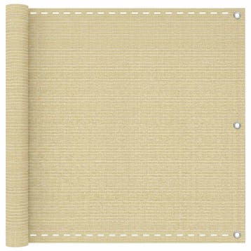 vidaXL Balkonscherm Beige 75 x 800 cm HDPE en Aluminium, Tuin en Terras, Parasols, Verzenden, Nieuw