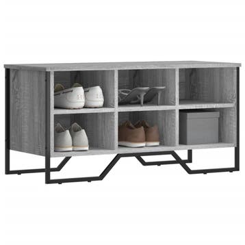 vidaXL Schoenenkast 90x38x45,5 cm bewerkt hout grijs sonoma, Verzenden