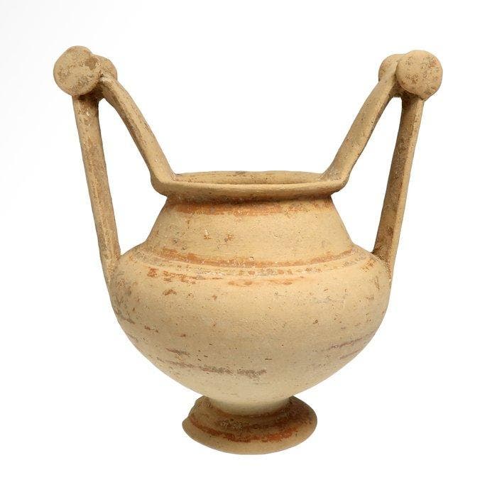 Oudgrieks, Messapisch Terracotta High-handled Trozella, Antiek en Kunst, Antiek | Overige Antiek