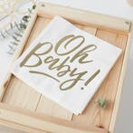 Babyshower Servetten Wit Goud, Verzenden