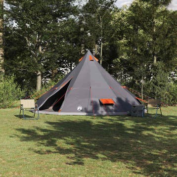 vidaXL Tipi Tent met dak Grijs en Oranje 560 x 560 x 300 cm, Verzenden