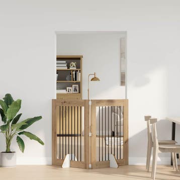 vidaXL Opvouwbaar hondenhekje met standaards 2 st Artisanaal, Dieren en Toebehoren, Verzenden, Nieuw