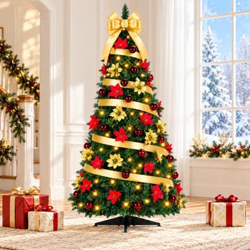 Kerstboom met verlichting - Kunstkerstboom - 180 cm - Met st, Diversen, Verzenden, Nieuw