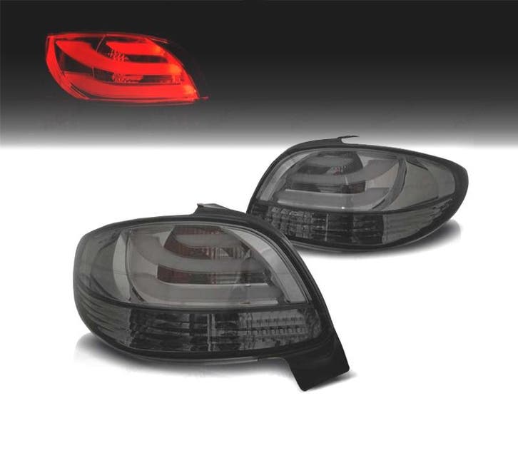 FEUX ARRIÈRE PEUGEOT 206 98-09 LIGHT BAR FONDCHROMÉ FUMÉ, Auto-onderdelen, Verlichting, Verzenden