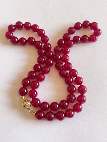 18 carats (750) Or - 300,80 Cts Rubis - Collier