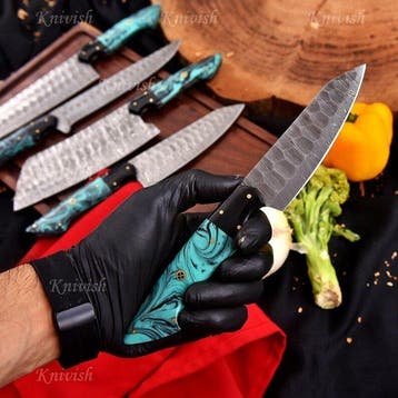 Highclass rafts Handmade - Keukenmes - Kitchen knife set -, Antiek en Kunst