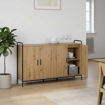 vidaXL Dressoir Artisanaal eiken 97 x 33 x 81 cm Bewerkt, Verzenden, Nieuw