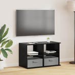 vidaXL TV-stand met lade Zwart Eiken 79 x 40 x 48 cm, Huis en Inrichting, Verzenden, Nieuw