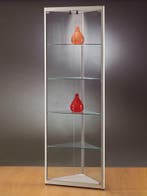 *TIP*  Luxe vitrinekast hoek aluminium 50 cm met halogeen v, Ophalen of Verzenden