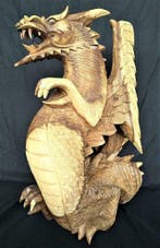 Draak uit Suarhout, Handgesneden in Bali, Indonesie, Ophalen of Verzenden