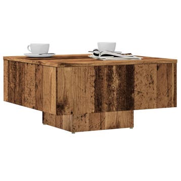 vidaXL Salontafel 60x60x31,5 cm bewerkt hout oud houtkleurig, Verzenden