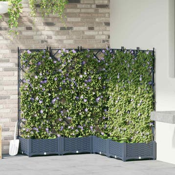 vidaXL Plantenbak 5 st Grijs 120 x 120 x 125,5 cm PP, Verzenden, Nieuw