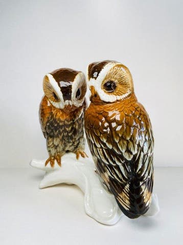 Karl Ens, Volkstedt - Figurine - Paired Owls - Porcelaine