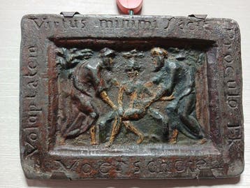 sculptuur, Low-relief plaque - Susanna and the Elders -