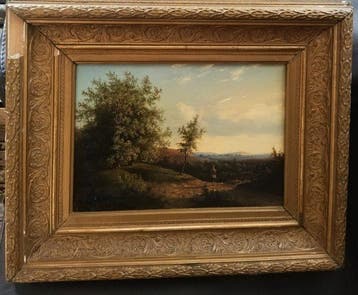 Hollandse School (XIX) - Prachtig romantisch landschap met, Antiek en Kunst