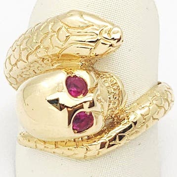 Ring - 18 karaat Geel goud Robijn, Nieuw