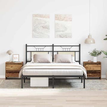 vidaXL Nachtkastje 2 st Oudhout 45 x 34 x 44,5 cm Bewerkt, Verzenden, Nieuw