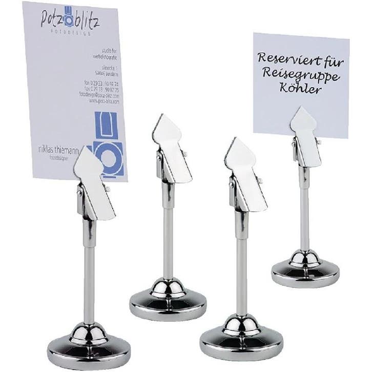 Menukaartstandaards | RVS | Met Clip | 4 Stuks |, Articles professionnels, Horeca | Équipement de cuisine, Envoi