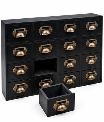 Armoire dapothicaire - Armoire de bureau - 16 rangements -