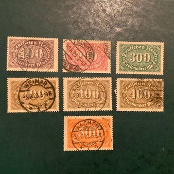 Duitse Rijk 1922 - Cijfer in Ovaal met drie nuances 400 Mark, Postzegels en Munten, Gestempeld