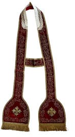 Stola van rood fluweel met borduursel - Fluweel - 1850-1900