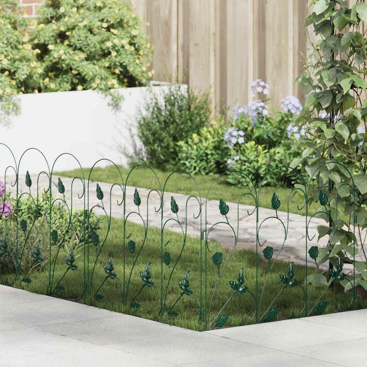 vidaXL Tuinhek 5 pcs Groen Staal, Tuin en Terras, Bielzen en Borduren, Nieuw, Verzenden
