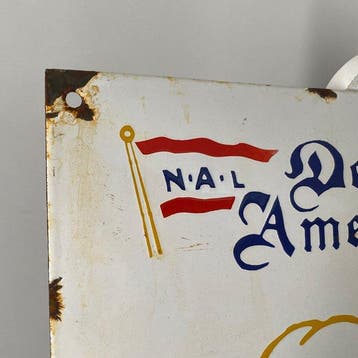 NORWEGIAN AMERICA LINE - Reclamebord - 60x40cm - Gemaakt van