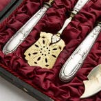 Bestekset (4) - .800 zilver - Zalm opdienbestek, Antiek en Kunst