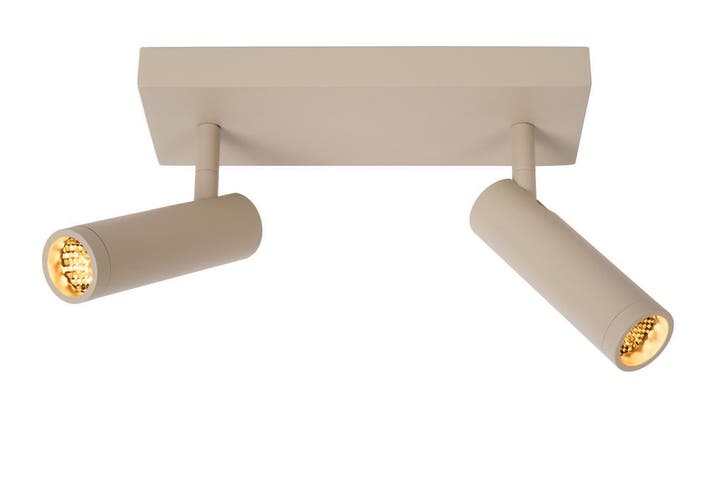 Lucide GRADO - Plafondspot - 2xGU10 (MR11) - Taupe, Huis en Inrichting, Lampen | Spots, Nieuw, Verzenden