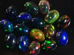 Ct. 8,90 Natuurlijke Ethiopische Zwarte Opalen - Cabochon -