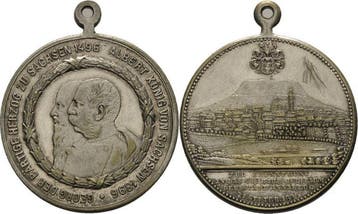 Verzilverte brons medaille 1896 Annaberg, Verzenden, België