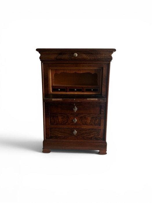 Secrétaire de maîtrise - Meuble cabinet sur pied - Ronce de, Antiquités & Art, Antiquités | Autres Antiquités