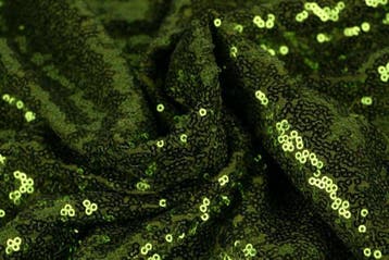 10 meter paillettenstof - Mosgroen - 100% polyester, Verzenden