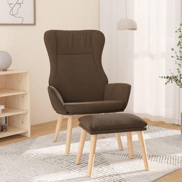 vidaXL Relaxstoel met voetenbank stof bruin, Verzenden, Nieuw