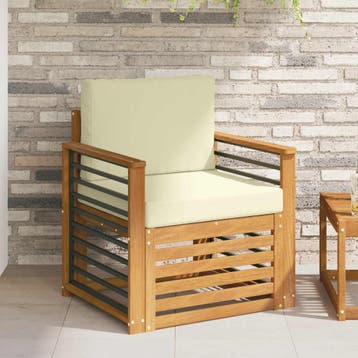 vidaXL Buiten bank set Massief Acacia Hout en Polyester, Tuin en Terras, Verzenden, Nieuw