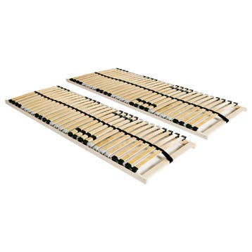vidaXL Lattenbodems 2 st met 28 latten 7 zones 90x200 cm, Verzenden