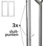 PVC  Dubbele deur Premium Plus b180xh215 cm Antraciet, Gevelraam of Ruit, Nieuw, Dubbelglas, 160 cm of meer