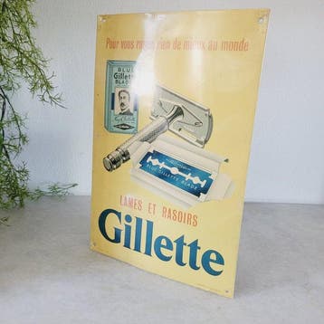 Zeldzaam Gillette Blue Blades reclamebord, T.P. BRUX. 35167,