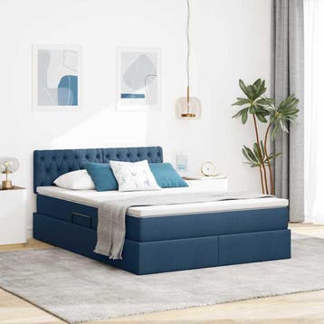 vidaXL Opbergbed met matras met hoofdeinde Blauw 140 x 200, Huis en Inrichting, Verzenden, Nieuw