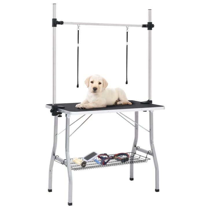 vidaXL Hondentrimtafel verstelbaar met 2 lussen en, Dieren en Toebehoren, Overige Dieren-accessoires, Nieuw, Verzenden