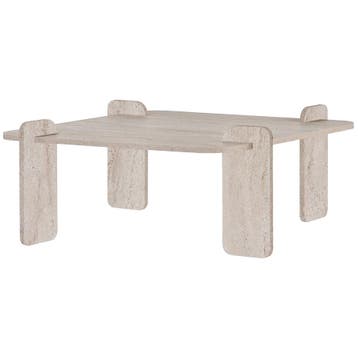 Evila Modern Coffee Table, Travertine Color, 117 X 35 X 117, Verzenden, Nieuw, 100 tot 150 cm, Scandinavisch