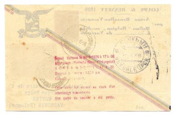 België 1936 - Gordon Bennett “Belgica” Ballonpost Flimsy –, Gestempeld