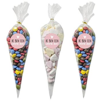 Fako Bijoux - 50x Cellofaan Puntzakken 30x16cm + 60 Stickers, Diversen, Cadeauverpakkingen, Verzenden, Nieuw